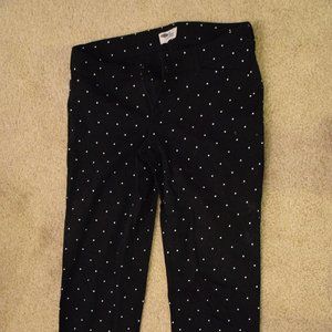 Old Navy Black Pants with White Polkadots
